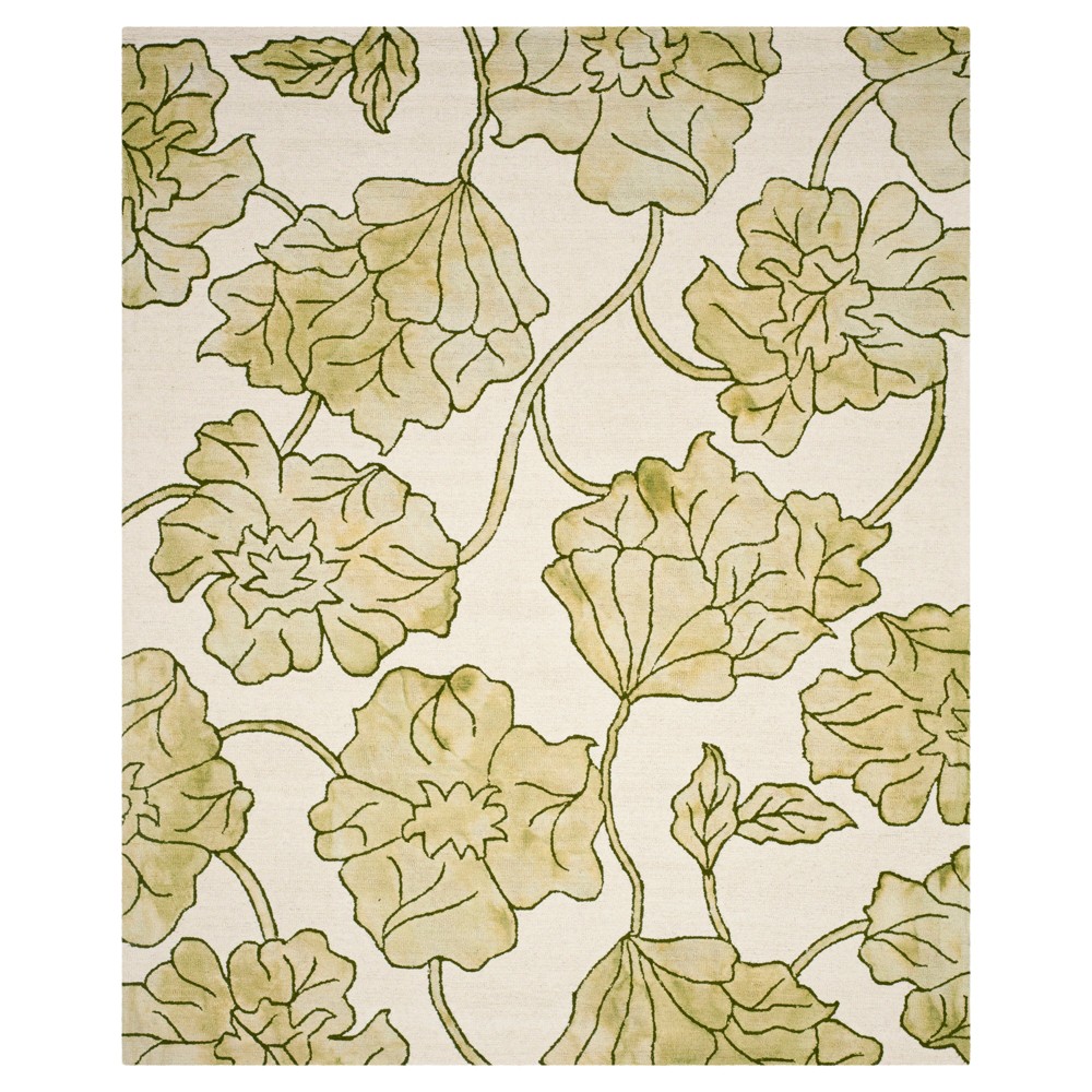 8'x10' Haslett Area Rug Ivory/Light Green - Safavieh