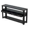 Lyngins Large Entryway Table with 4 Drawers & 3 Open Shelves, Eco-Friendly P2 MDF, Painted Console Table with Metal Handles, Hallway Sofa Table - 3 of 4