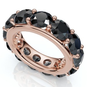 Pompeii3 13Ct Black Diamond Eternity Ring 10k Gold Lab Created - 1 of 4