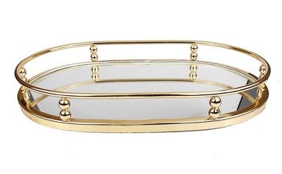 Classic Touch Gold Beaded Rectangular Tray : Target