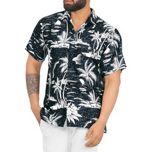 LA LEELA Mens Hawaiian Short Sleeve Button Down Shirt Men's Summer Shirts Casual Beach Holiday Hawaii Island Shirts for Men Funny - 1 of 4