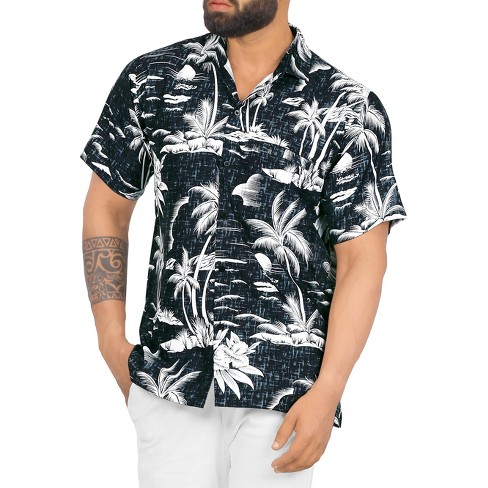 LA LEELA Mens Hawaiian Short Sleeve Button Down Shirt Men's Summer Shirts Casual Beach Holiday Hawaii Island Shirts for Men Funny - image 1 of 4