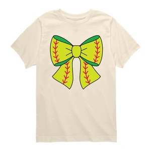 Boys' - Instant Message - Softball Bow Short Sleeve Graphic T-Shirt - 1 of 4