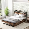Infans Queen Industrial Platform Bed Frame w/ Drawer Storage Headboard Charging Station - 4 of 4