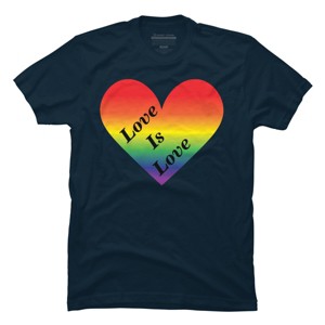 Adult Design By Humans Love Is Love Rainbow Heart Pride By ArnyaTees T-Shirt - 1 of 2