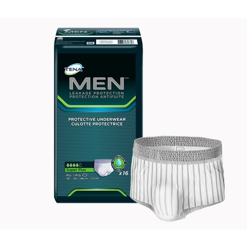 TENA MEN Protective Incontinence Underwear, Super Plus Absorbency,  Medium/Large, 16 count