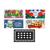 Evergreen Indoor Outdoor Doormat Bundle Set of 5 - Frame and 4 Welcome Seasonal Inserts Floral Red Truck Snowman - 2 of 4