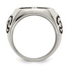 Black Bow Jewelry Men's 17mm Stainless Steel Fleur de Lis Cross Tapered Ring - 2 of 4