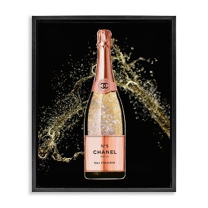Stupell Industries Glam Fashion Champagne Bottle Splash Floating Frame Canvas Art, Black, 25" x 31" - 1 of 4