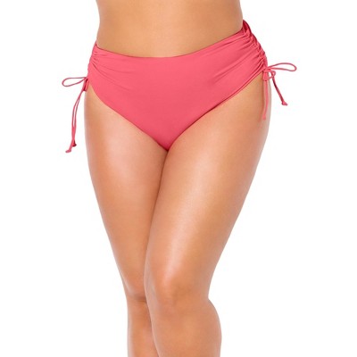 Swimsuits for All Women's Plus Size Virtuoso Ruched Side Tie Bikini Bottom