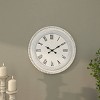 22"x22" Wood Carved Beading Wall Clock White - Olivia & May: Silent, Farmhouse Style, Roman Numerals - 4 of 4