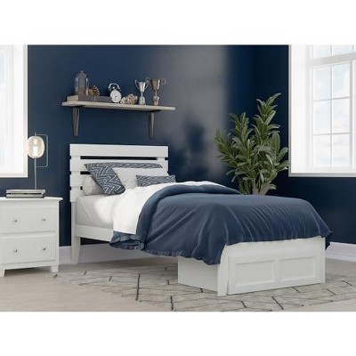 AFI Furnishings Oxford Twin Extra Long Bed with Foot Drawer and USB Turbo Charger in White