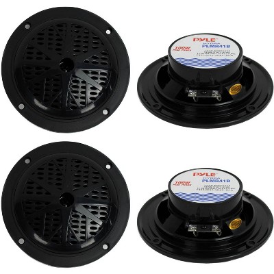 4) PYLE PLMR41B 4" 200W Dual Cone Waterproof Marine Boat Stereo Speakers 2 PAIRS