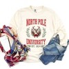 Simply Sage Market Women's North Pole University Coquette Long Sleeve Garment Dyed Tee - 3 of 4