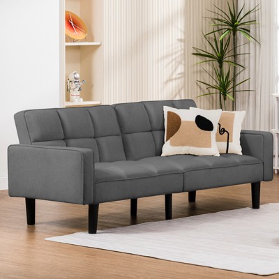 COMHOMA Convertible Futon Sofa Bed, Loveseat with Armrests, Sleeper, Futon Couch