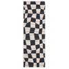 Modern Checkered Rug Washable Area Rug Low Pile Stain Resistant Throw Rug, 2'x6' Brown - 3 of 4