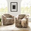 Set of 2 Liria Wooden Upholstered Barrel Chair for Livingroom with Metal Swivel Base | ARTFUL LIVING DESIGN - 2 of 4