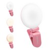 Insten Video Conference Lighting Kit, LED Mini Ring Lights Clip on (Small, Thumb Size Clip) for Phone & Tablet, Dimmable, Button Control - 3 of 4