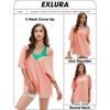 EXLURA Women's Casual Oversized V Neck T-Shirts Tops Reversible Athletic Workout Crew Neck Fashion Trendy Tee - 2 of 4