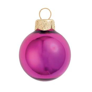 Northlight Shiny Finish Glass Christmas Ball Ornaments - 7" (180mm) - Purple