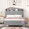 Platform Bed, Wood Twin Size Platform Bed Frame with Storage Headboard and Wood Slat Support, Wood Modern House Style Bed for Kids Grown-ups, Grey - 3 of 4