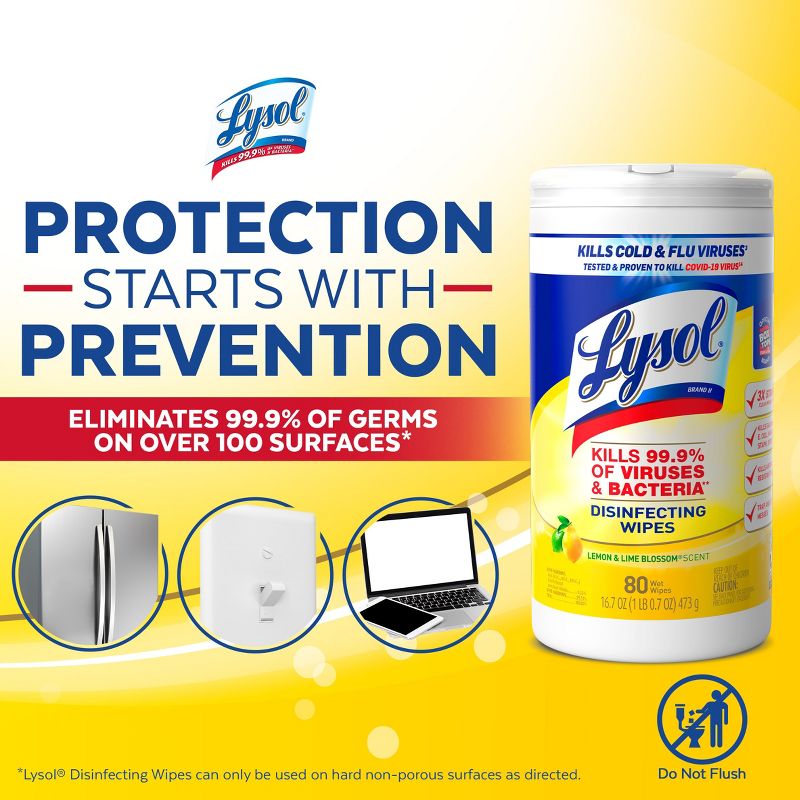 Lysol Lemon &#38; Lime Disinfecting Wipes - 3ct, 6 of 8