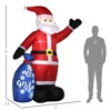 Angel Sar 8ft Inflatable Santa Claus with Blue Gift Bag, LED Light-Up Blow-Up Outdoor Yard Decoration, Christmas Lawn Decor for Garden, Party - 3 of 4
