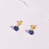 Girls' Birthstone CZ Heart Screw Back 14k Gold Earrings - In Season Jewelry - 4 of 4