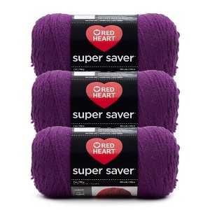 Red Heart Super Saver Yarn 24 Pack-Dark Orchid - 1 of 4
