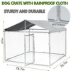 Heavy Duty Outdoor Dog Cage with Roof, Lock, Galvanized Chain Link, Waterproof Cover for Medium and Large Dogs - 3 of 4