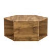 GlasFlength Coffee Table, Modern Hexagonal Coffee Table with Storage Space, Suitable for Living Room, Study Room, Bedroom, Brown, 31.5"*31.5"*14" - 2 of 4