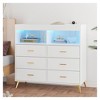 6 Drawer Dresser, Baby Changing Table Dresser, Convertible Nursery Dresser for Infant Essentials, Modern Changing Table Top with Pad Included - 2 of 4