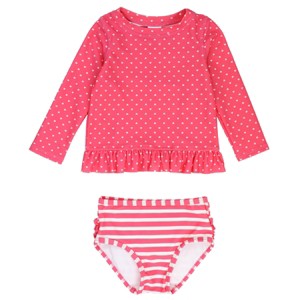 RuffleButts Girls UPF50+ Long Sleeve Rash Guard Bikini - 1 of 4