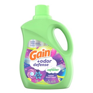 Gain + Odor Defense Liquid Fabric Softener, Super Fresh Blast Scent, 100 Loads, HE Compatible - 1 of 3