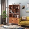 NicBex 67.40" 3-Tier Wood Bookshelf with Storage Cabinet Bookcases for Living Room Home Office - 3 of 4