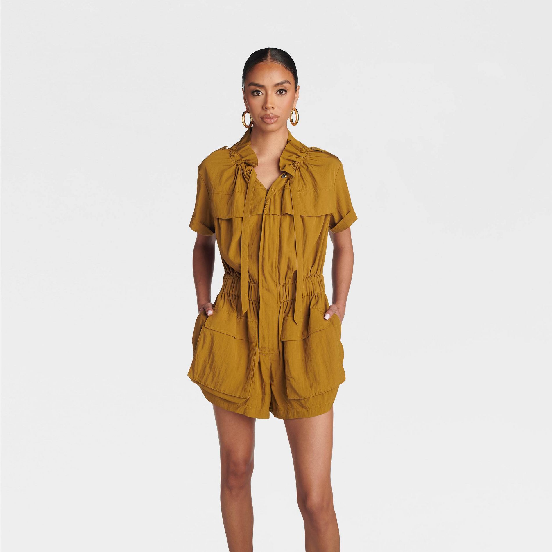 KBB by KAHLANA Short Sleeve 'The Utility Romper' - Green