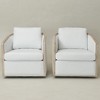 KINWELL 31"W Oak Frame Upholstered Swivel Barrel Armchair, Set of 2 - 4 of 4