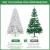 ACEPANO 96 in. H Hinged Artificial PVC Christmas Tree with Memory Wire & 1430 Tips For Holiday Indoor Home Decoration-White - 3 of 4