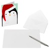 10ct Blank Christmas Cards Boxed with Envelopes Gingerbread Man and Penguin - 3 of 4
