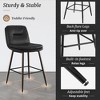 Arceso Bar Stools Set of 2, Double-Layer Upholstered Counter Height Bar Stools , 24 Inch Faux Leather Barstools with Back and Footrest - 4 of 4