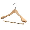 DEILSY Wide Shoulder Wooden Hangers Non Slip Pants Bar (6 Pack) - 3 of 4