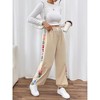 Women's Wide Leg Sweatpants Drawstring High Waisted Color Block Striped Loose Fit Active Pants - 4 of 4
