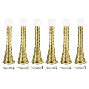 Unique Bargains Spring Steel Rubber Head Anti-Rust Plating Door Stop 6 Pcs - 1 of 4