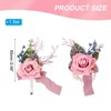 Unique Bargains Rose Corsage and Boutonnieres Set For Party Wedding Flowers Pin 2.76 Inch 2 Pcs - 2 of 4