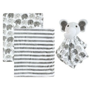 Hudson Baby Unisex Baby Plush Blanket with Security Blanket, Unisex Elephant, One Size - 1 of 4