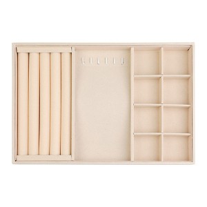 Unique Bargains Velvet Jewelry Organizer Trays with Removable Dividers for Drawers - 1 of 4
