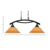 Toltec Lighting Bow 2 - Light Island Pendant Light in  Black Copper with 12" Cayenne Linen Shade - 2 of 2