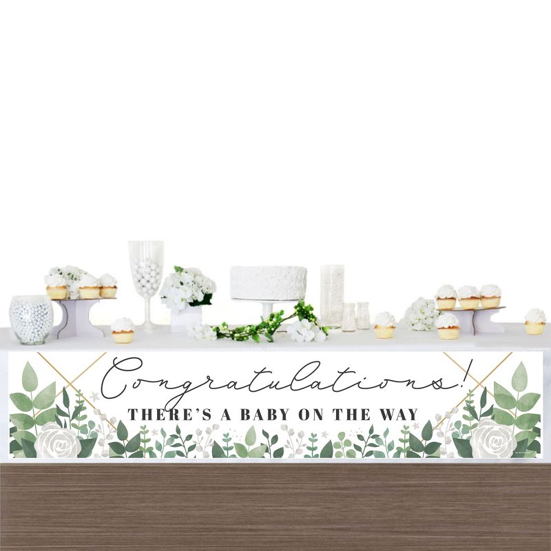 Big Dot of Happiness Boho Botanical Baby - Greenery Baby Shower Decorations Party Banner, 3 of 8