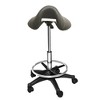 PureSana Chromium Professional James 360 Degree Full Rotational Saddle Cutting Stool with Adjustable Air Life Mechanism & Wheel Casters, Gray - 2 of 3