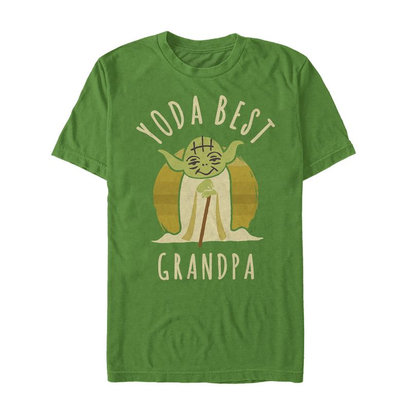 Men's Star Wars Yoda Best Grandpa Cartoon T-Shirt, 1 of 5